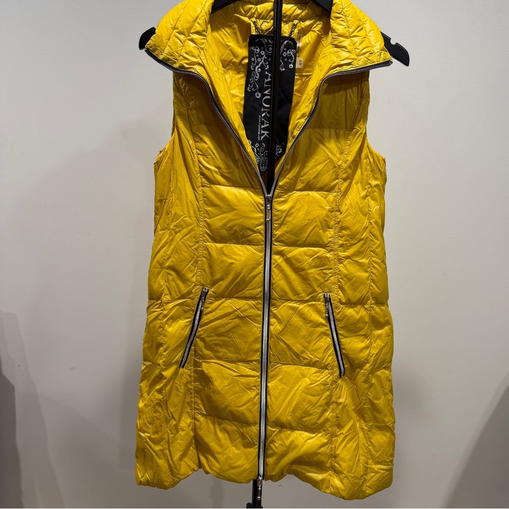 MyAnorak Long Yellow Down Puffer Vest XS
